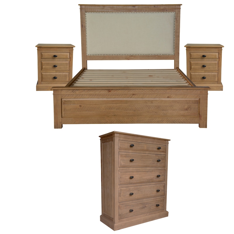 Jade 4pc King Bed Bedside Tallboy Bedroom Suite Furniture Package