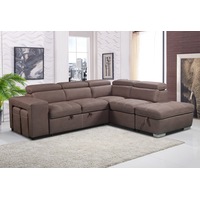 Maxis 2-Seater Sofa Bed With Right Hand Facing Chaise And two Storage Ottoman Lounge Sofa Couch Solid Wood Frame