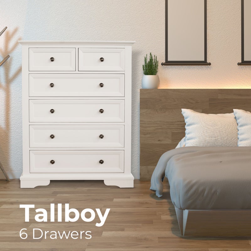 Tallboy 6 Draw Chest of Drawers