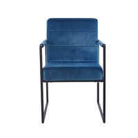 Spiral Dining Chair Velvet Upholstered Plywood Wooden Timber Frame Solid Wood Legs- Blue (Set Of 2)