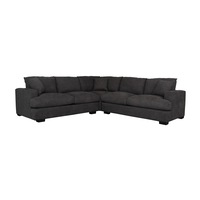 Tobyn 2.5 Seater Corner Modular Fabric Lounge Sofa Couch Wood Wooden Timber Frame- Dark Grey