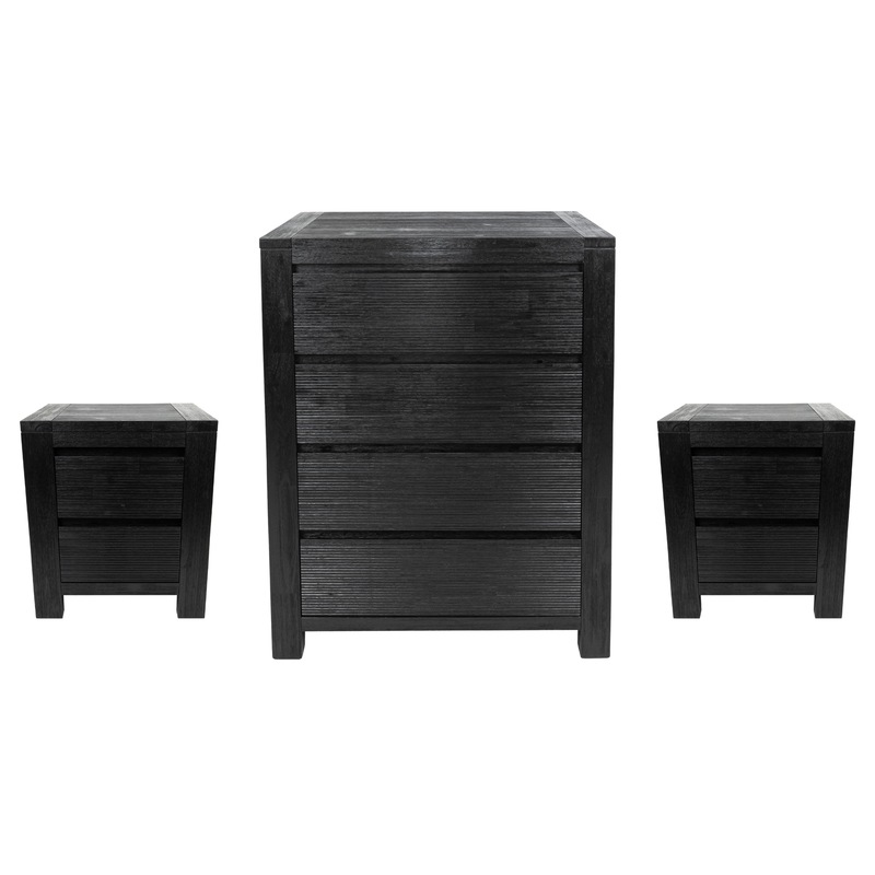 Buy Tofino 3pc Bedside Tallboy Bedroom Set Storage Drawers Nightstand