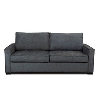 Zeplin Queen Upholstered Fabric Sofa Bed Lounge Couch With Memory Mattress Foam- Storm