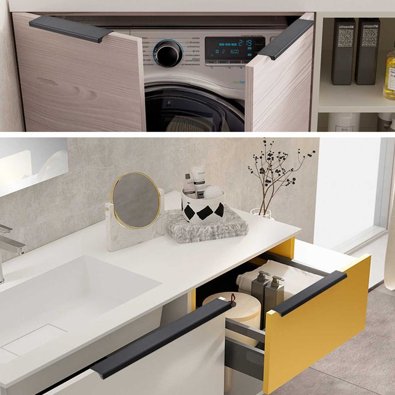 Buy Contemporary Kitchen lip pull handles Matt Black MyDeal