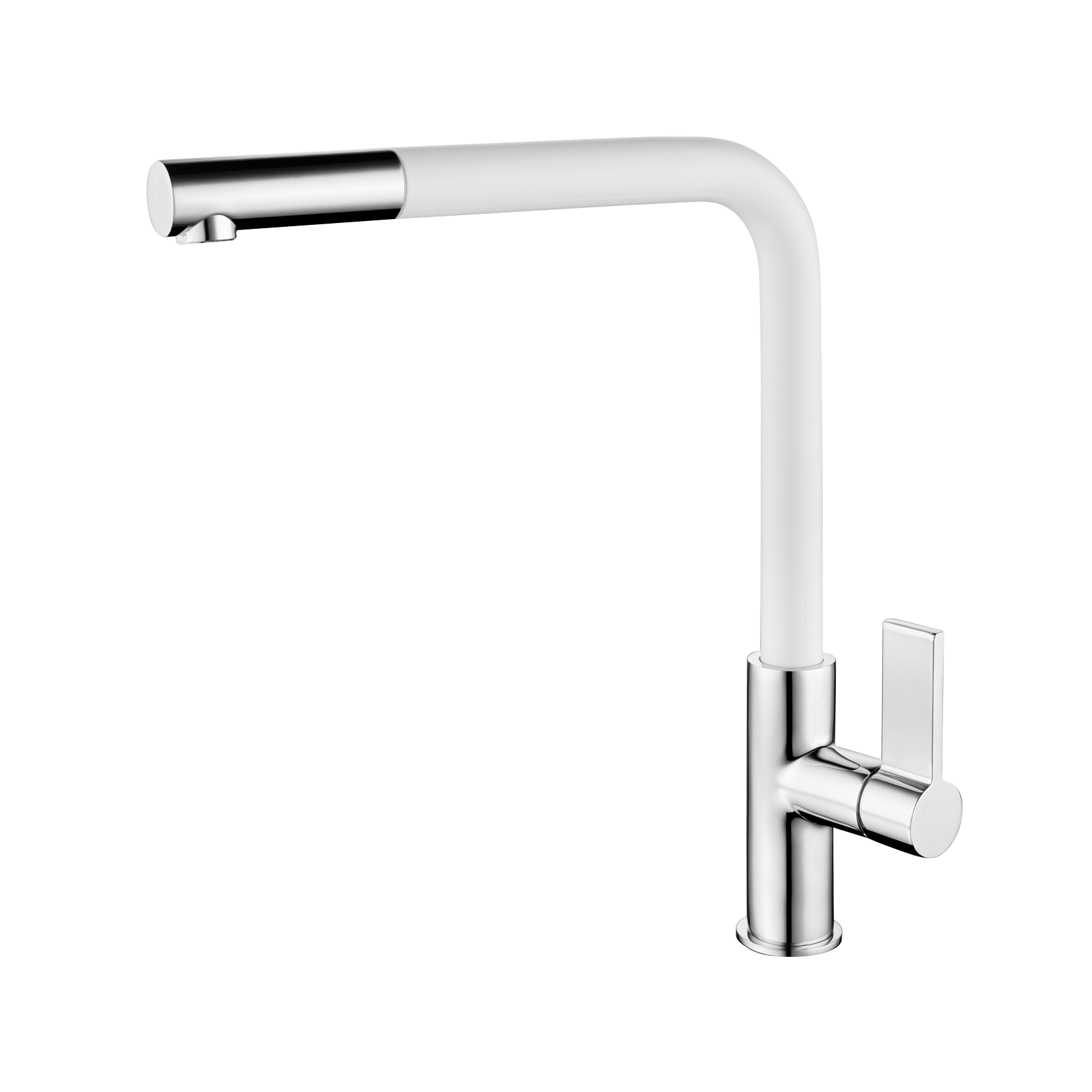 Kitchen pull out mixer tap chrome and white