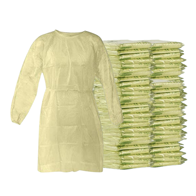Buy Disposable Isolation Gown - 18 GSM PP with Elastic Cuff - 100 Gowns ...