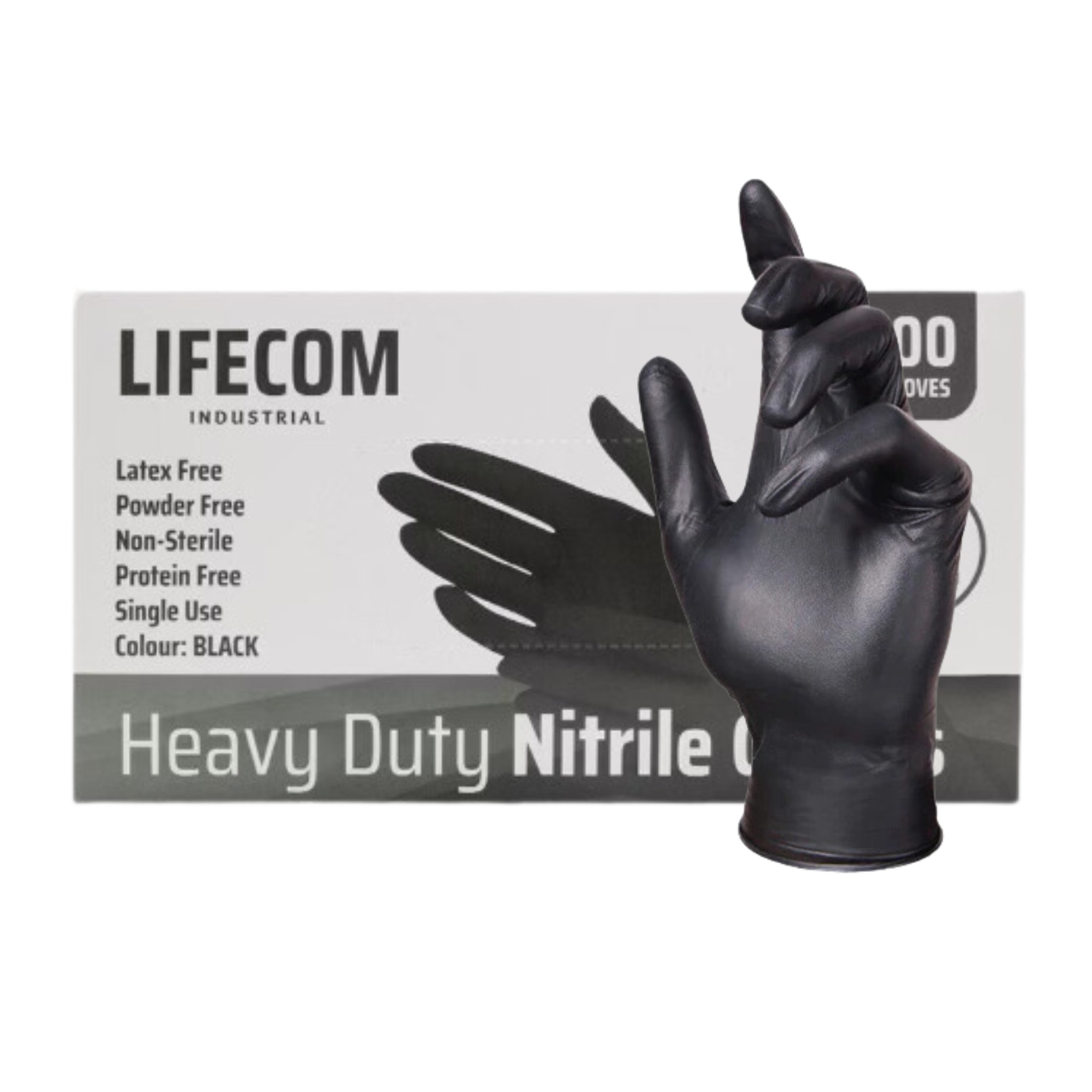 Lifecom BLACK Nitrile Gloves  Box of 100 Unbranded Australia