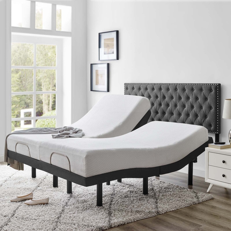 Adjustable bed frame for store memory foam mattress