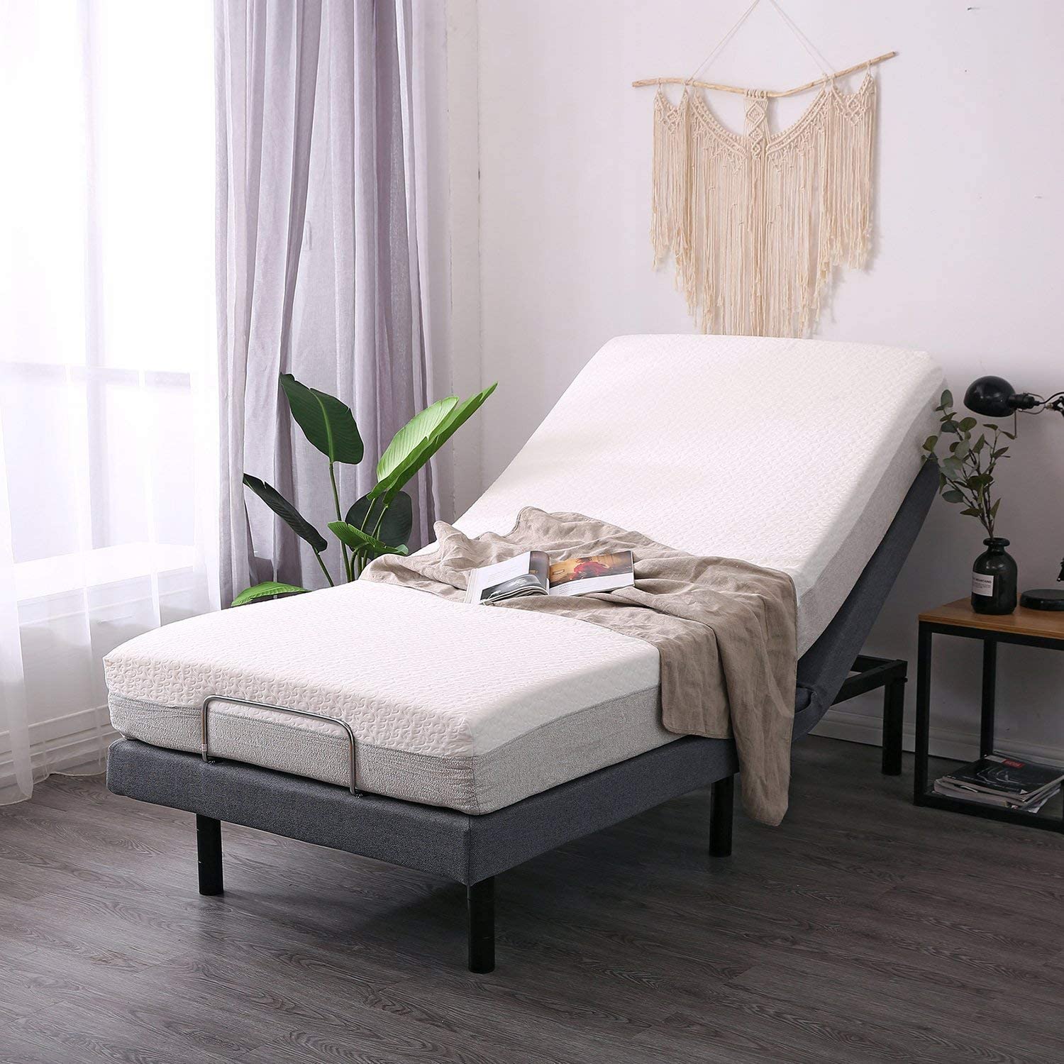 Split king memory foam deals mattress with adjustable base