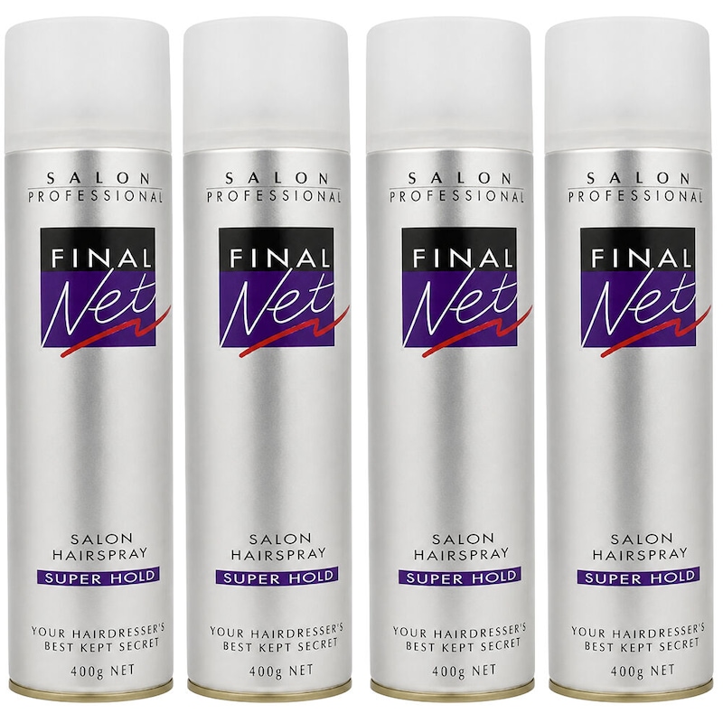 Final Net Buy 4 x Final Net Hairspray Super Hold 400g Hair Styling - MyDeal