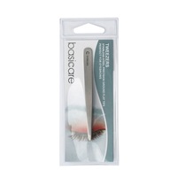 Basicare Tweezers Satin Flat Tip Stainless Steel 9cm