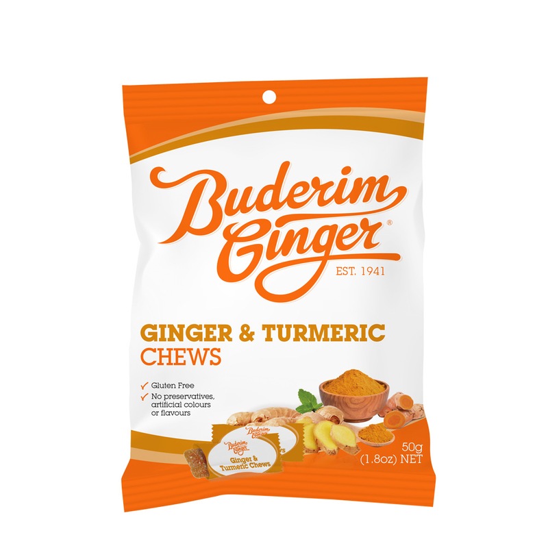 Buy Buderim Ginger Turmeric & Ginger Chews 50g MyDeal