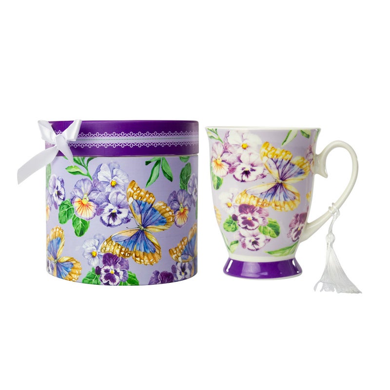 Buy Curtis & Wade Novelty Mug - Lilac Flowers & Butterflies - MyDeal