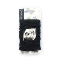 Basicare Round Elastic Hair Ties Black 48pcs