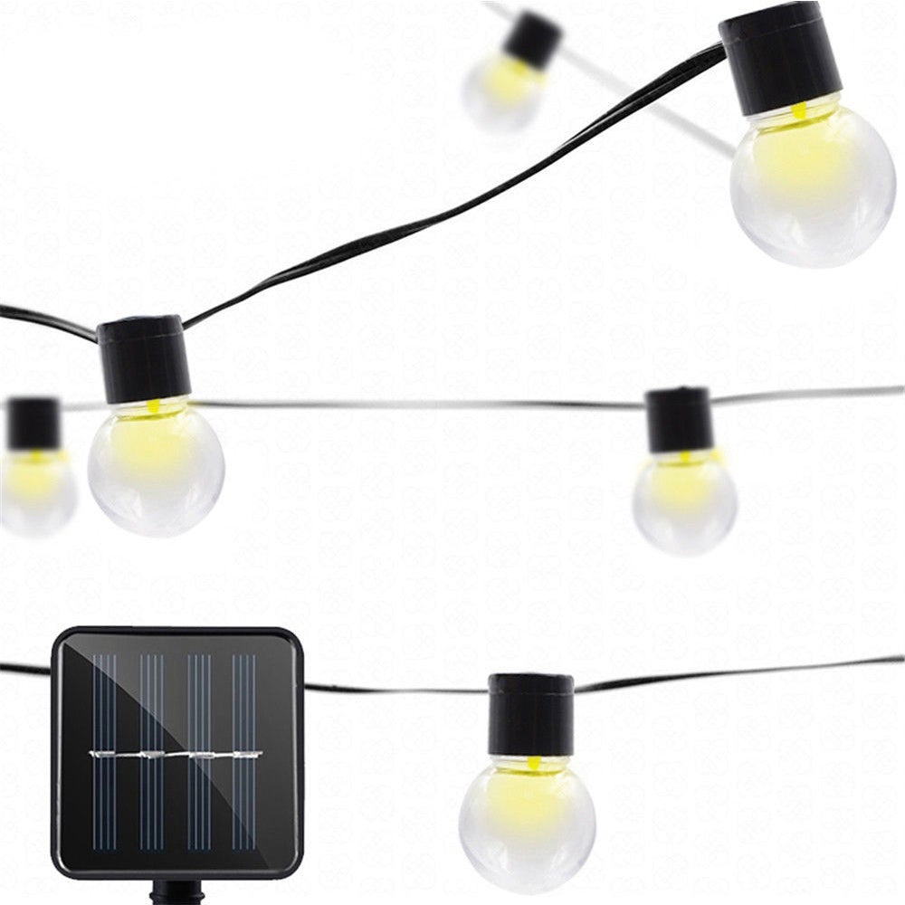 LED Outdoor Garden Solar Powered Festoon String Lights Plug-in LED Balls