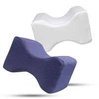 Memory Foam Home Orthopedic Side Sleeper Wedge Knee Pillow with Removable Cover