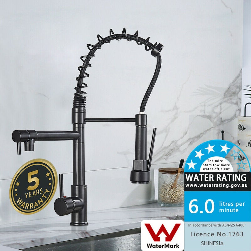 2022 Matte Black pull out with spray function spring kitchen mixer tap