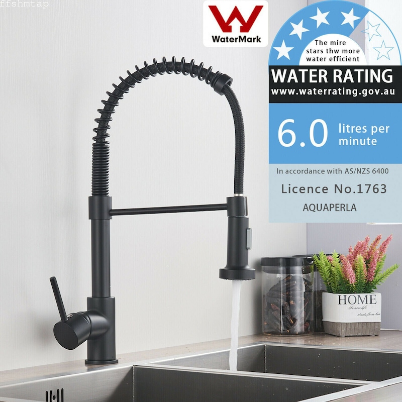 2022 Matte Black pull out with spray function spring kitchen mixer tap