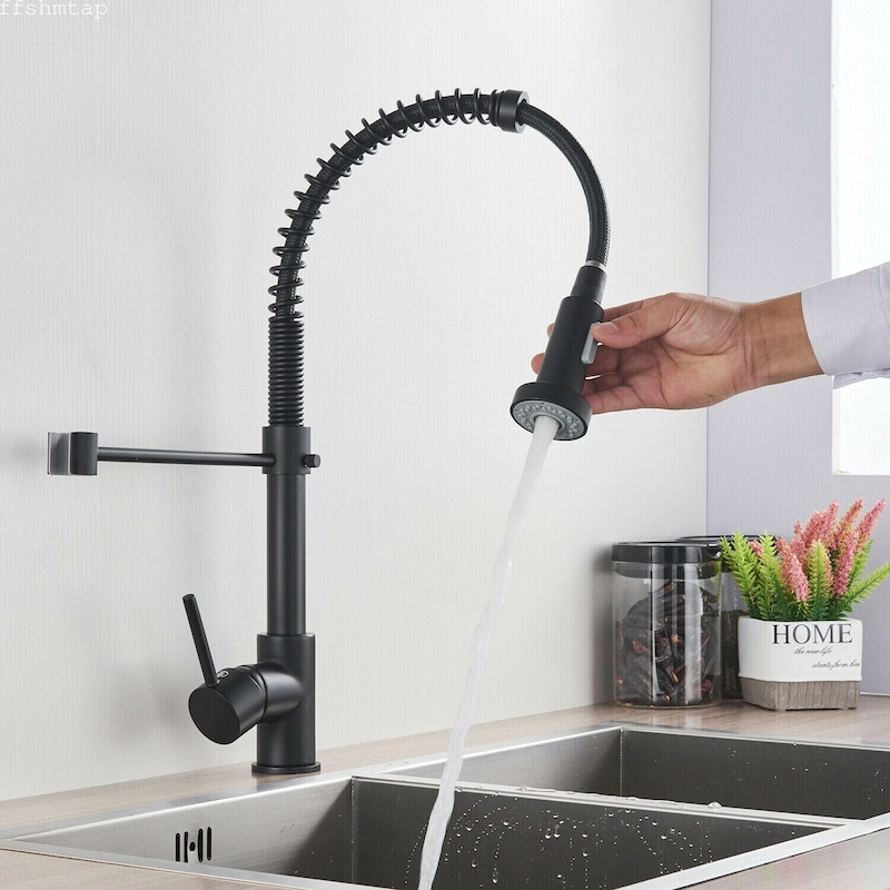 Buy 2023 Matte Black Pull out Kitchen tap with spray function - MyDeal