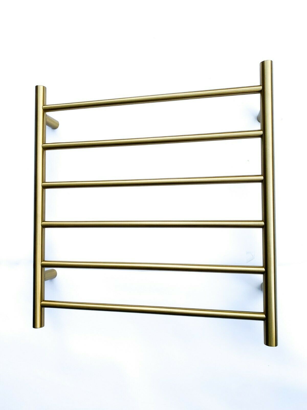 Burnished brass Brushed Gold Non Heated Towel Rail rack round 650 mm wide 6 bar