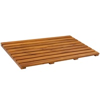 Eden Deluxe Non-Slip Large Solid Teak Wood Bath Mat, Large