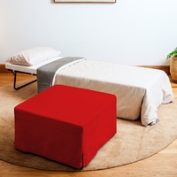 Foldlux Folding Guest Bed Ottoman Sofa w Slip Cover - Imperial Red