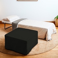 Foldlux Folding Guest Bed Ottoman Sofa w Slip Cover - Milano Black