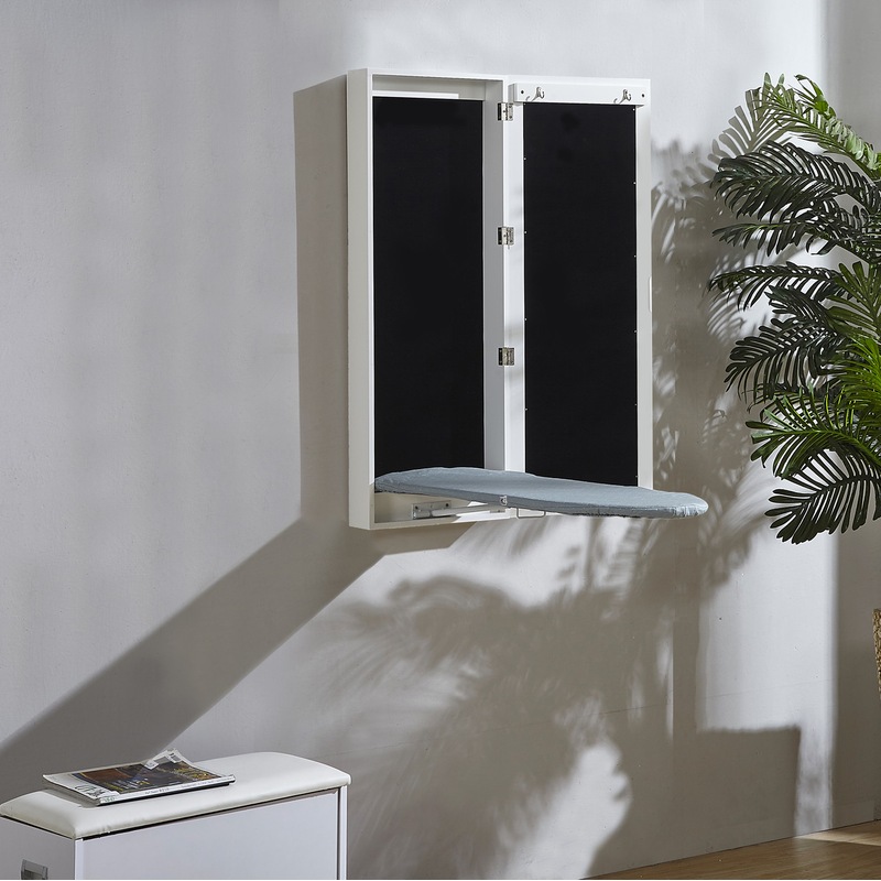 Buy Cadi Wall Mounted Hide Away Ironing Board with Mirror White