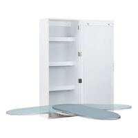 Astra Wall Mounted Rotating Ironing Board Cabinet with Mirror White