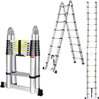 4.4 m (2.2+2.2m) Telescopic Aluminum Multipurpose Ladder Extension Alloy Step