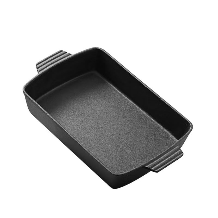 Cast Iron BBQ Grill Pan or Baking Pan Heavy-Duty Uncoated 33 CM