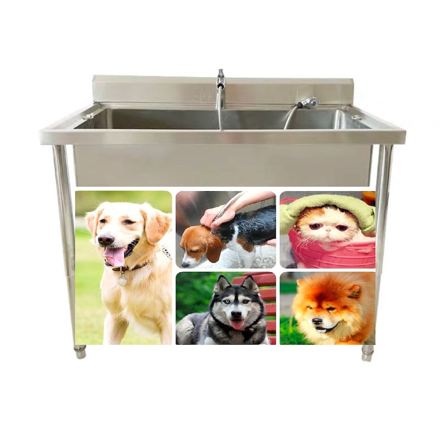Dog Pet Grooming and Bath Tub Stainless Steel 80 cm Station