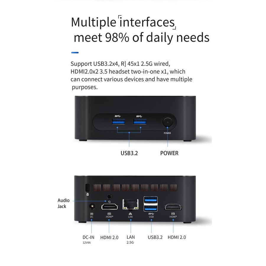 Mini PC Intel N100 8 GB Ram 256 GB SSD Win 11