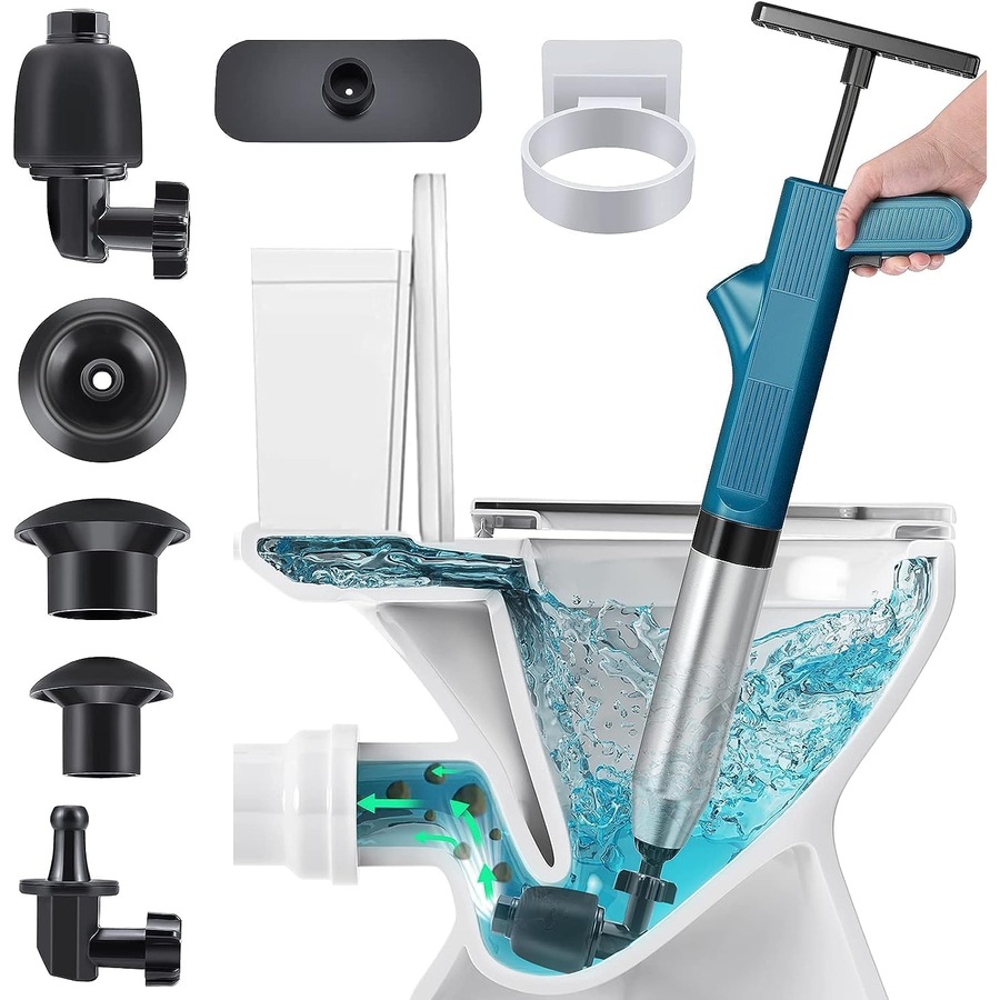 Pressure Toilet Piston Pump，Toilet Plunger, Unplugging Kitchen Sinks and Bathrooms