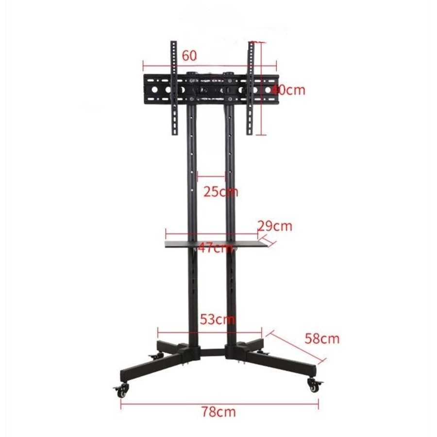 TV Stand with wheels and Swivel Mount Bracket 32 to 70"