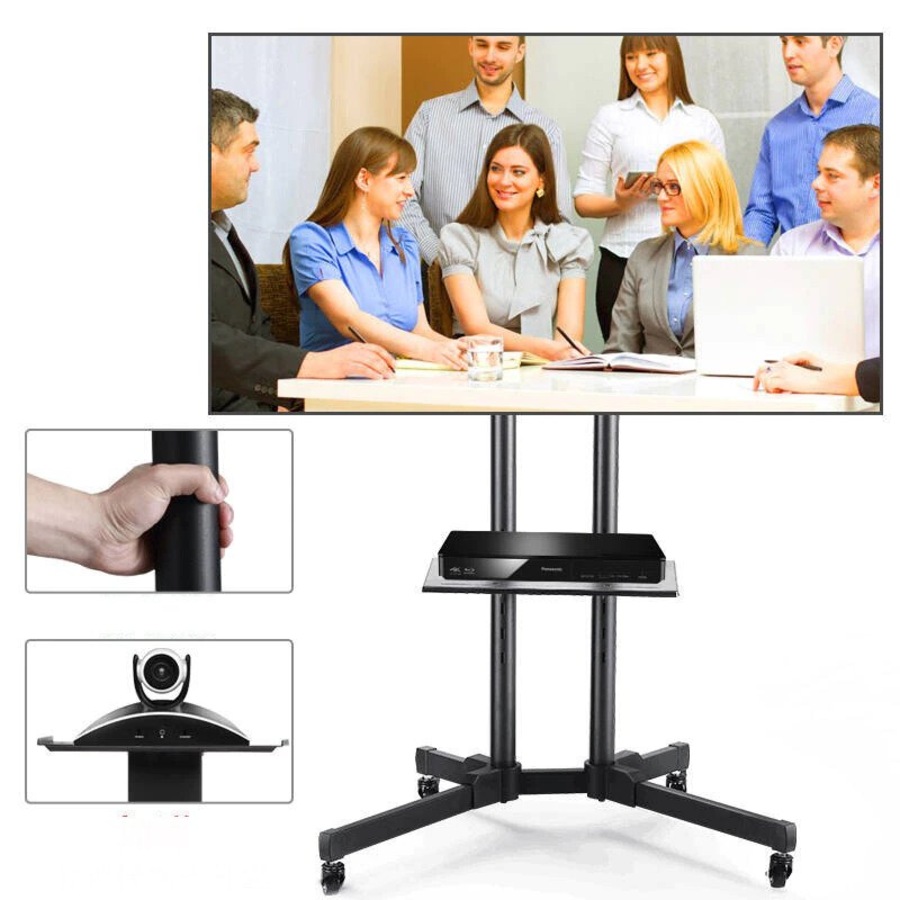 TV Stand with wheels and Swivel Mount Bracket 32 to 70"