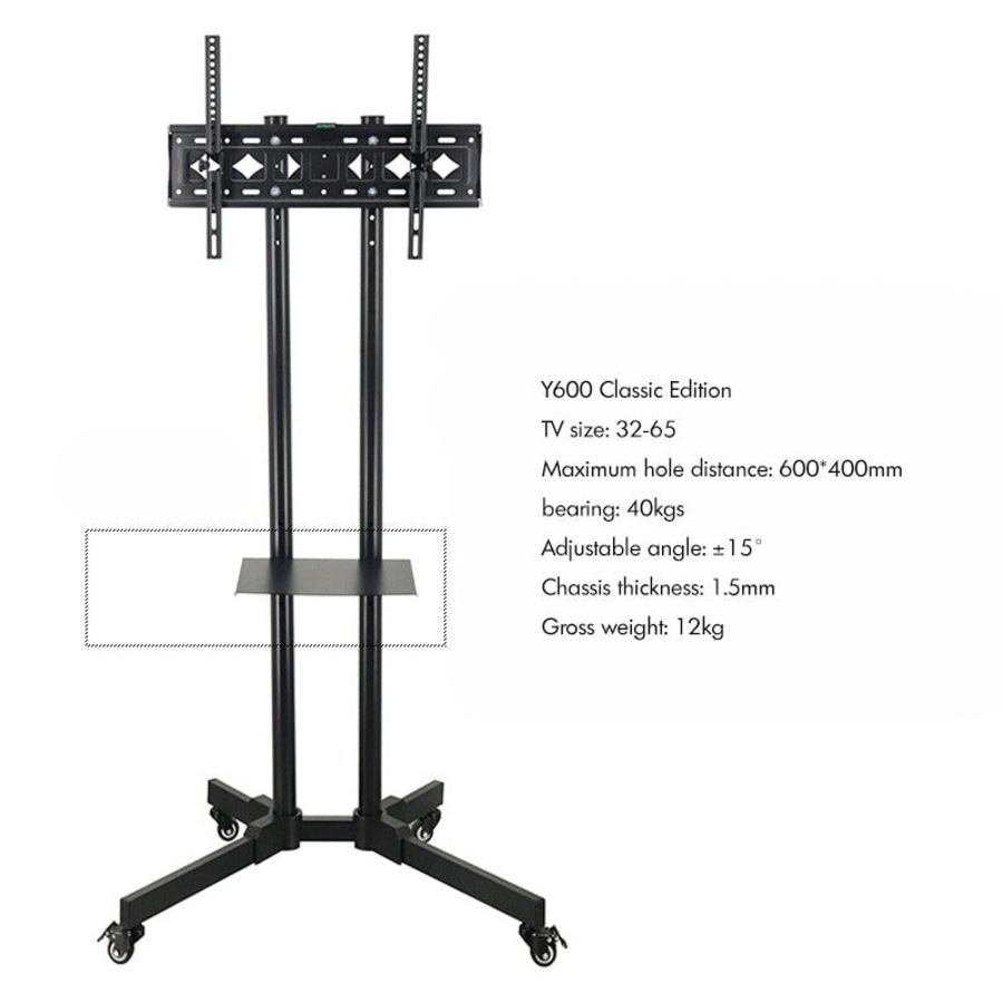TV Stand with wheels and Swivel Mount Bracket 32 to 70"
