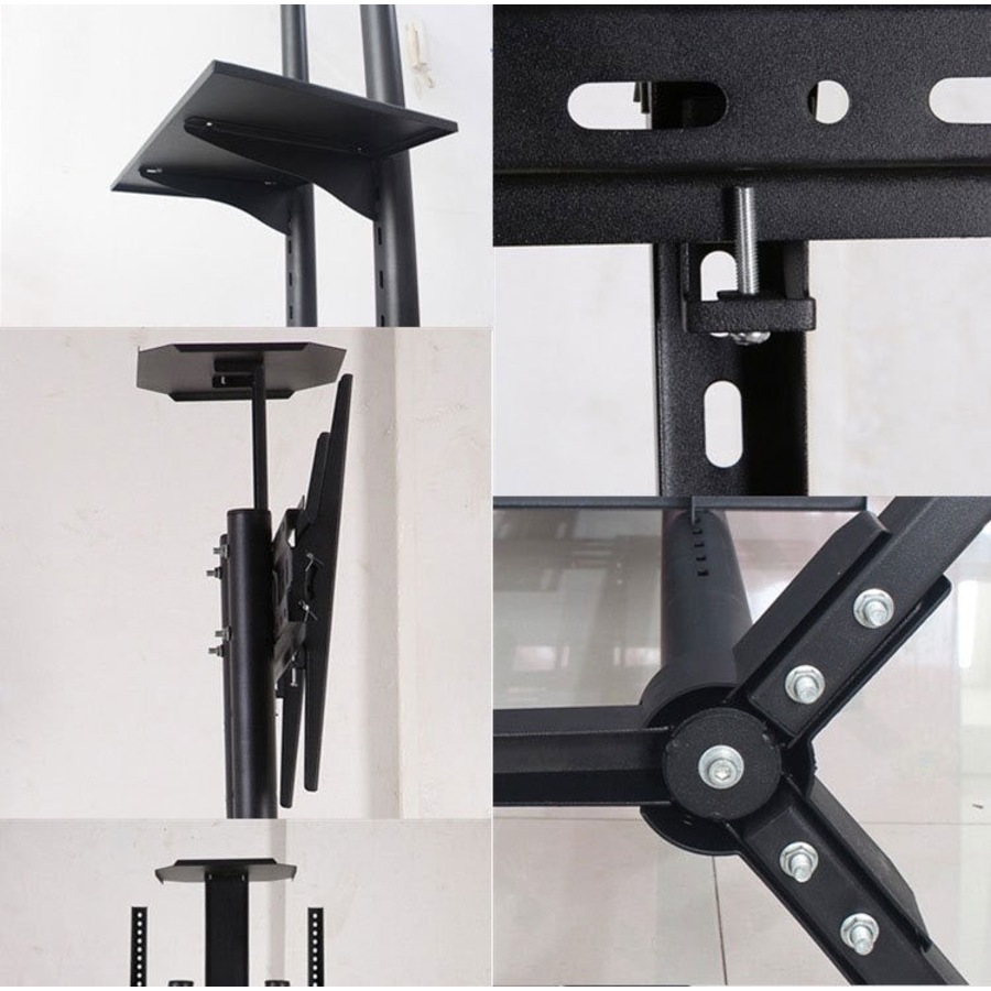 TV Stand with wheels and Swivel Mount Bracket 32 to 70"