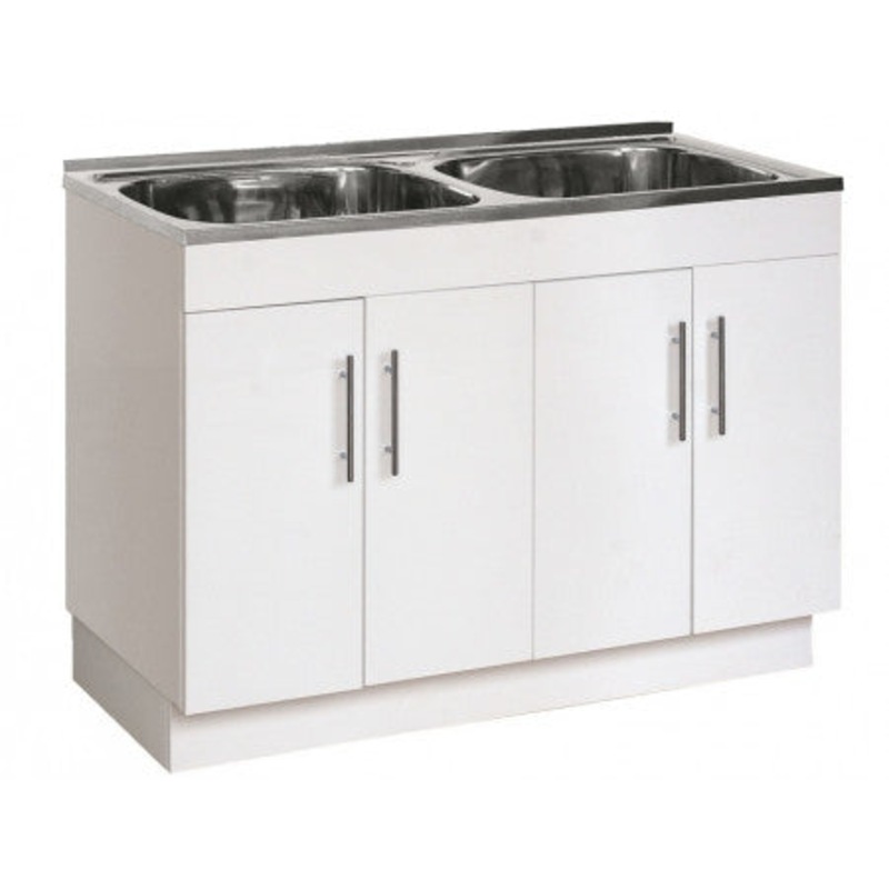 Buy 1160*500*870mm 90L Double Bowl Stainless Laundry Tub with