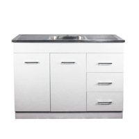 1180*485*900mm Poly White 304 Stainless Laundry Sink with PVC Cabinet