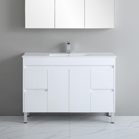 900-1800*460mm Bathroom Vanity Standard PVC Gloss White Freestanding With Legs Vanity