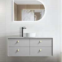 1200mm Boston Light Grey Wall Hung Vanity and ARCHIE LED Mirror