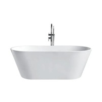 1300-1700*750*590mm Unicasa AR Gloss White Oval Acrylic Freestanding Bathtub
