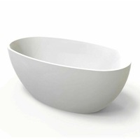 1500-1700*820*590mm Mercio Pilato Matt White/ Gloss White Oval Acrylic Freestanding Bathtub
