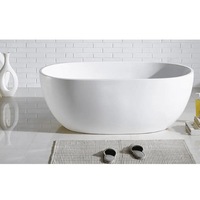 1690*800*550mm/1530*770*560mm/1400*750*570mm Egg Shape White Acrylic Freestanding Bathtub