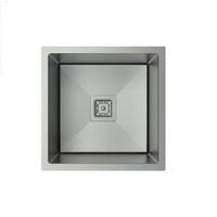 380*380*220mm CJ 304 Grade S/Steel Single Bowl Round Edges Nano Glaze Scratch Resistant Sink