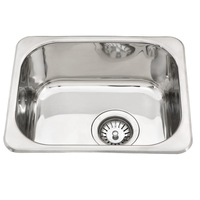 390*320*160mm BK Traditionell 304 Stainless Steel Chrome Square Top Mount Single Bowl Laundry Kitchen Sink