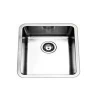 440*440*200mm BK Traditionell 304 Stainless Steel Chrome Square Top Mount / Under Mount Single Bowl Laundry Kitchen Sink
