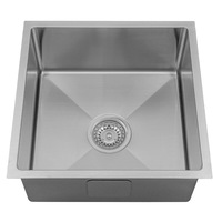 440*440*230mm BK Arcko LUX 304 Stainless Steel Round Top Mount / Under Mount Chrome Brushed Gold Matt Black Wirh Drainer Single Bowl Laundry Kitchen Sink