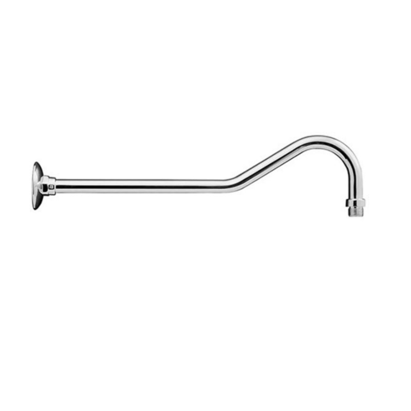 Buy 450mm Chrome Upswept Round Gooseneck Shower Arm Brass Mydeal